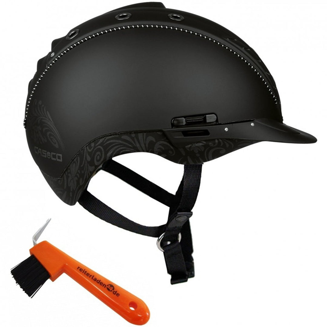 Casco Reithelm Mistrall-2 + Hufkratzer Reiterladen24 schwarz floral L-XL (60-63cm), schwarz floral L