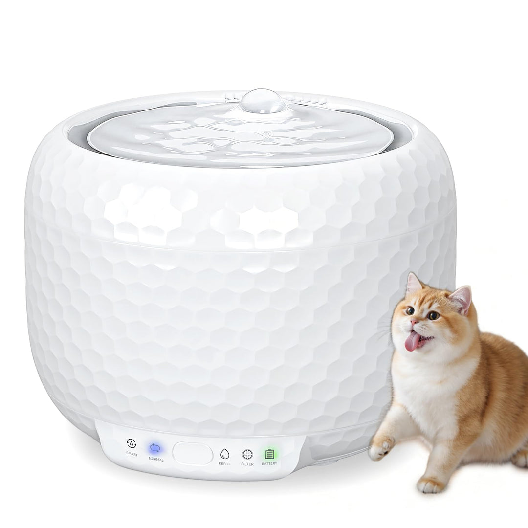 1.8L Kabellose Katzenbrunnen mit 5200mAh Akku, kabelloser Haustierbrunnen mit extrem leiser Pumpe, 2