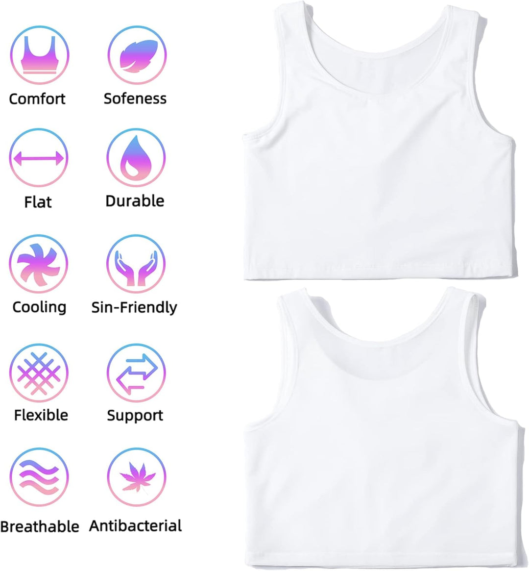 XUJI Binder Transgender FTM Atmungsaktiver Brust Binder XL Weiss, XL Weiss