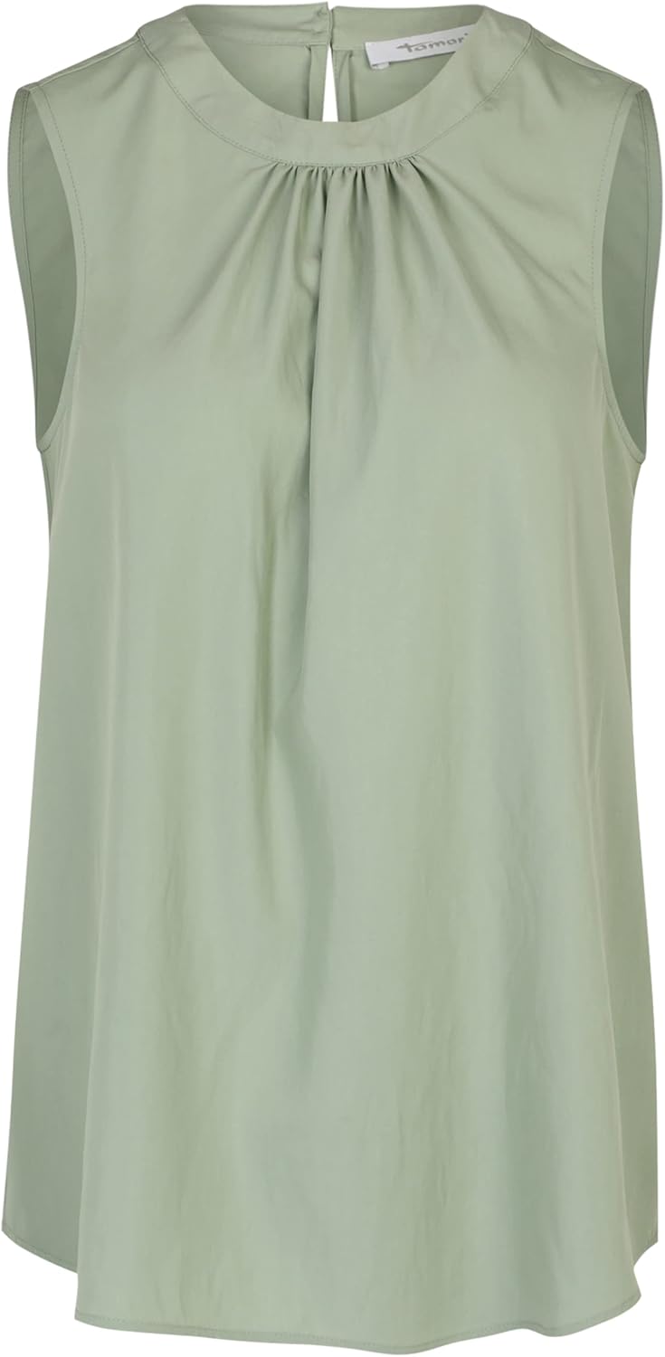 Tamaris Damen AVEIRO AOP Gewebtes Rundhalsausschnitt Top 38 Gossamer Green, 38 Gossamer Green