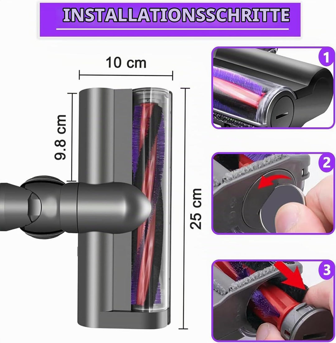 Bürste kompatibel für Dyson V6 DC58 DC59 DC62 DC72 DC74 SV04 SV06 Staubsauger Ersatzteile, Direktant