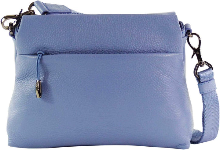 Mandarina Duck Damen Athena Tracolla Leder Umhängetasche Blau