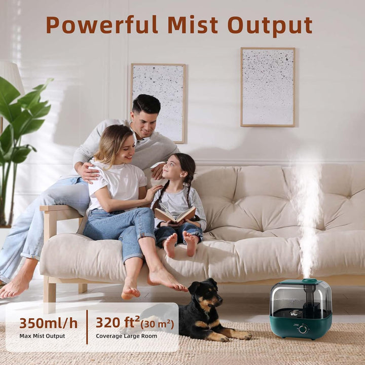 BEAR 5L Top-Füllung Luftbefeuchter, 28dB Ultraleise für Babys und Pflanzen, 35 Stunden Laufzeit, Mit