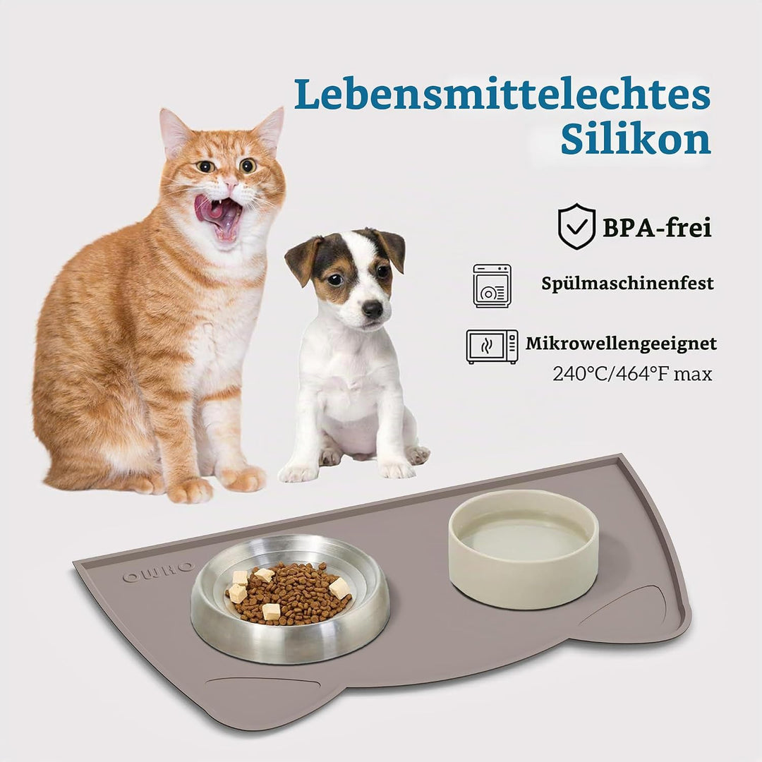 OHMO Napfunterlage für Kleine Hunde und Katze, Unterlage für Katzennapf, rutschfeste Futterunterlage