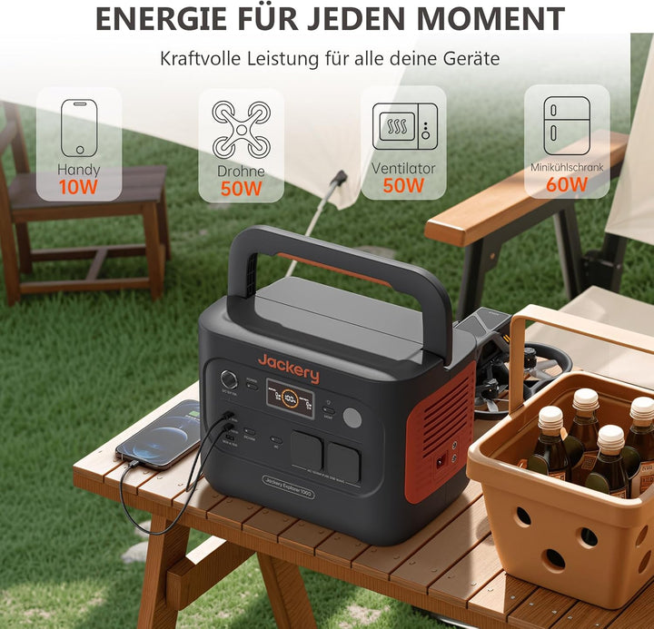 Jackery Solargenerator 1000 v2 mit 100W Solarpanel, 1070Wh LiFePO4 Tragbare Powerstation mit M Tragt