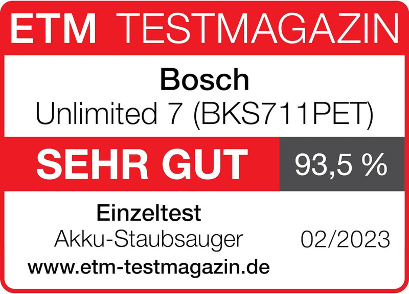 Bosch Akku-Staubsauger Unlimited 7 ProAnimal BKS711PET, kabelloser Tierhaar-Staubsauger, beutellos,