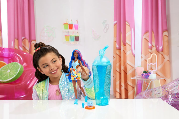 Barbie Pop Reveal Fruit - Puppe mit blauen Haaren im Fruchtpunschduft, 8 Überraschungen, duftendes S
