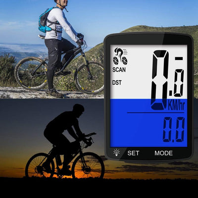 Dricar Fahrradcomputer Drahtlos Wasserdicht LCD Backlight Grossbildschirm Fahrradtacho Radcomputer T