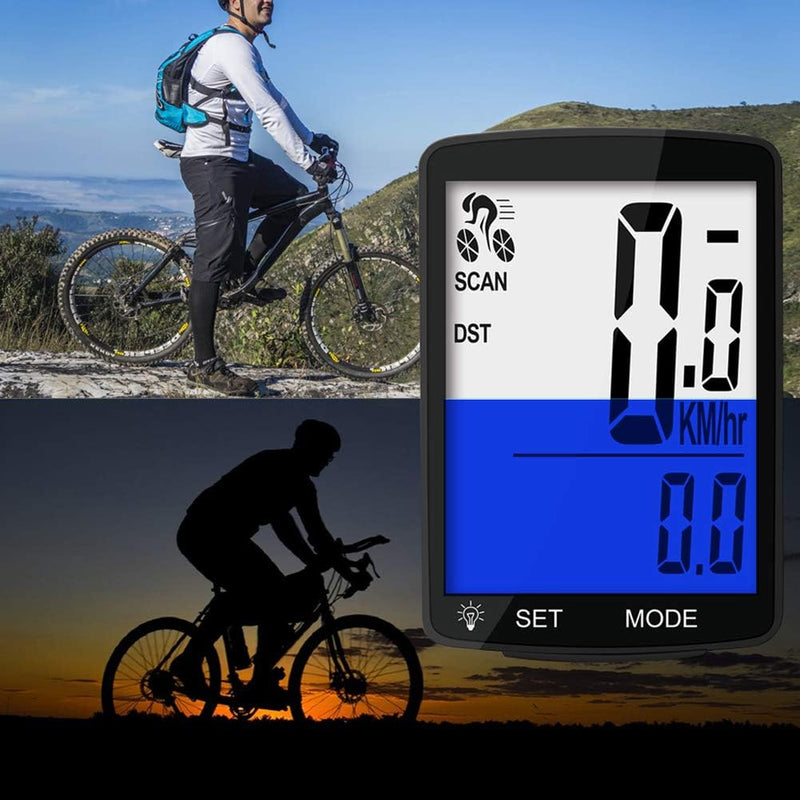 Dricar Fahrradcomputer Drahtlos Wasserdicht LCD Backlight Grossbildschirm Fahrradtacho Radcomputer T