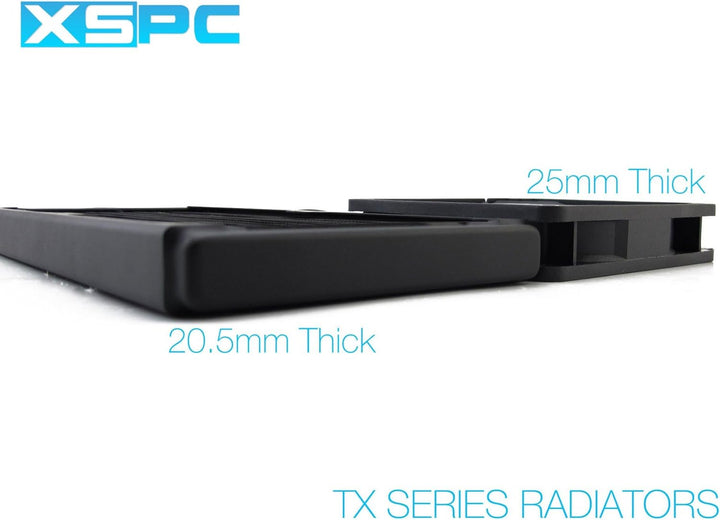 XSPC Kompatibler TX240 Crossflow ultradünner Heizkörper, 240 mm, Schwarz TX240 Schwarz, TX240 Schwar