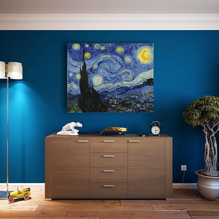 Artnapi Malen nach Zahlen Erwachsene mit Rahmen | DIY Handgemalt | Van Gogh Sternennacht | Kit für A