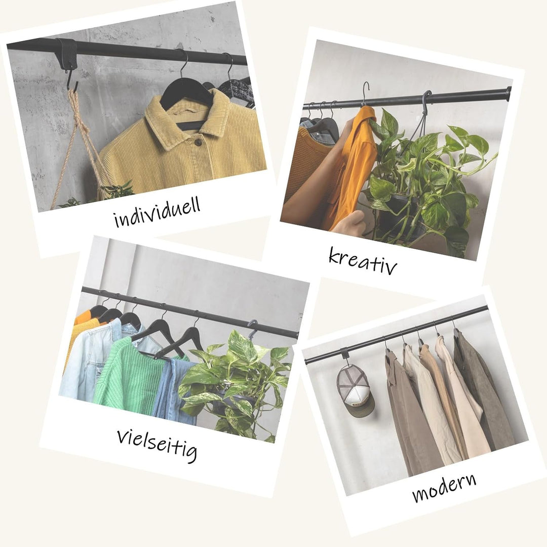 RSR-Hangers® Kleiderstange Garderobe Industrie Design für Ecke Wand Decke L-Form | Breite 100 cm x H