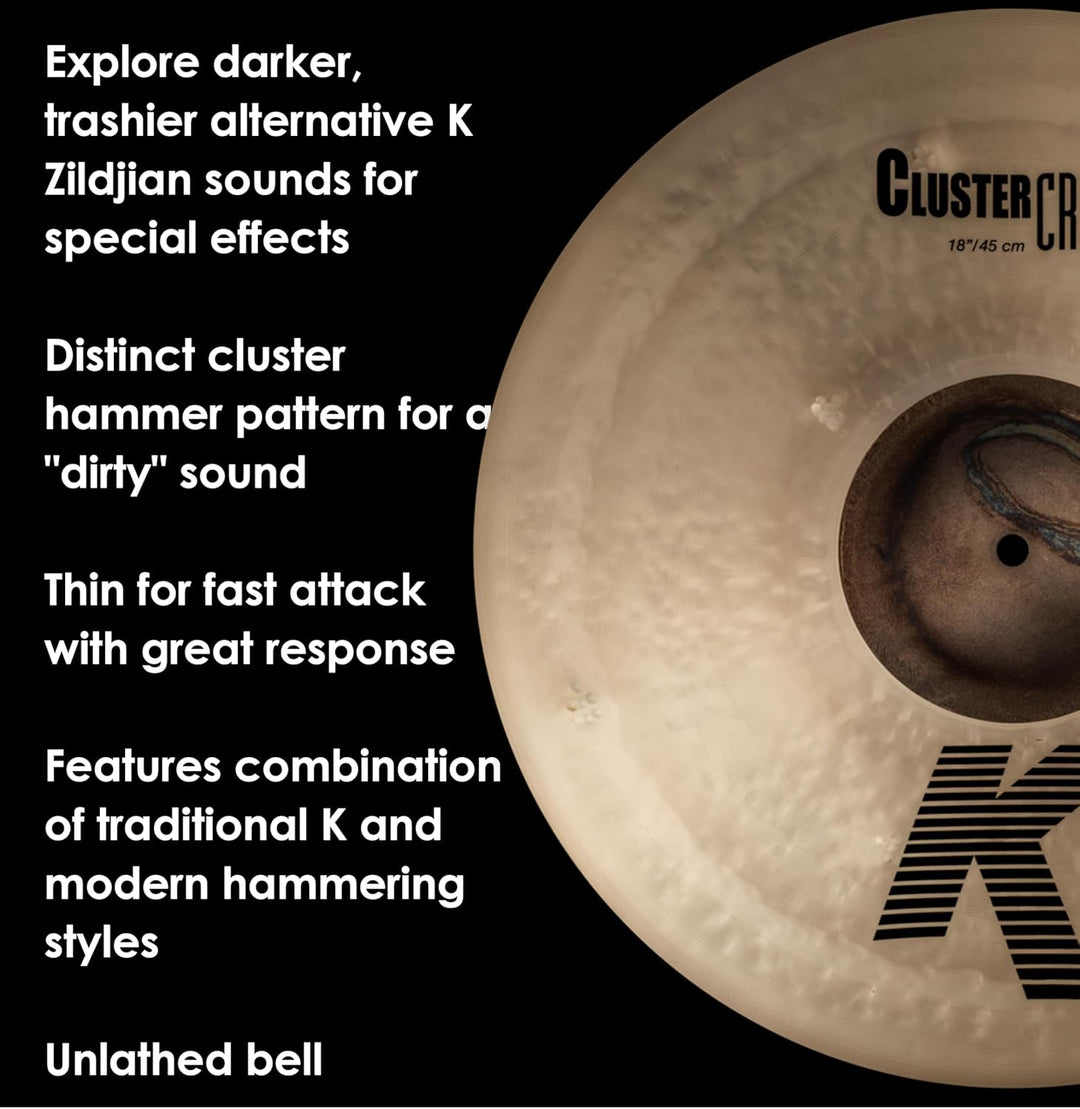 Zildjian K Custom Series - 18" Cluster Crash Cymbal, 18"