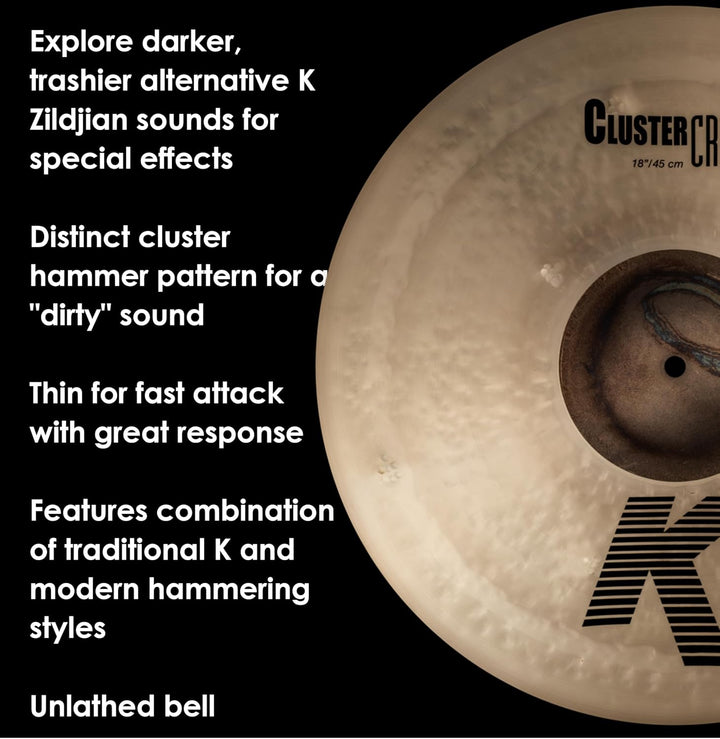 Zildjian K Custom Series - 18" Cluster Crash Cymbal, 18"