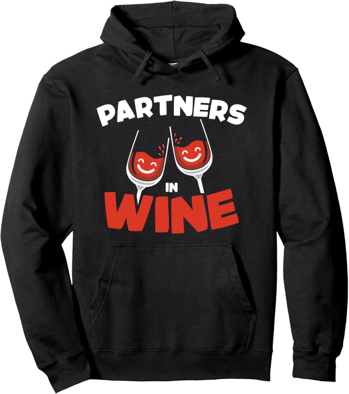 Partners in wine - tasting - sommelier - wine drinker gift Pullover Hoodie