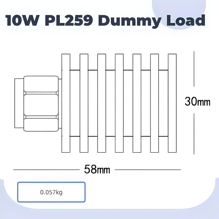 BECEN 10 Watt PL259 Dummy Load – 10W UHF Stecker Typ Stecker DC auf 1 GHz 50 Ohm UHF Typ Stecker 10
