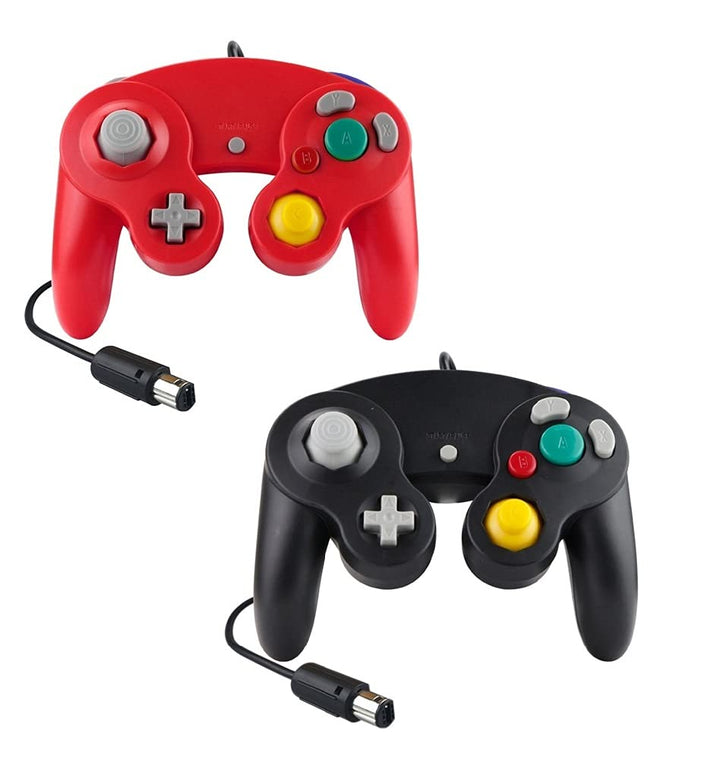 Controller Für Game Cube Weiss und Switch kabelgebunden Gamepad Joypad (Schwarz/Rot), Schwarz/Rot