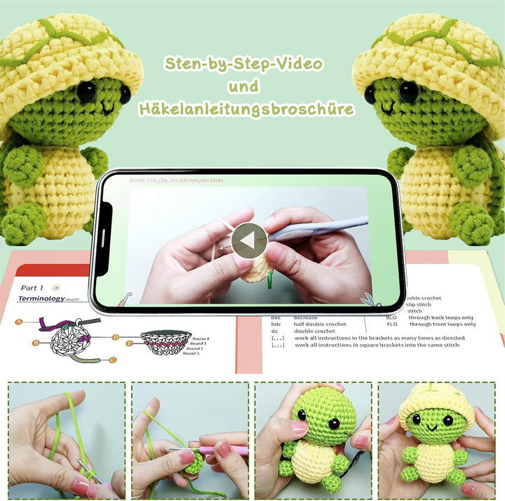 LYKTRIX Häkelset Tiere,HäKel Set AnfäNger,Tiere Häkeln Set mit Anleitung,Geeignet für Erwachsene und