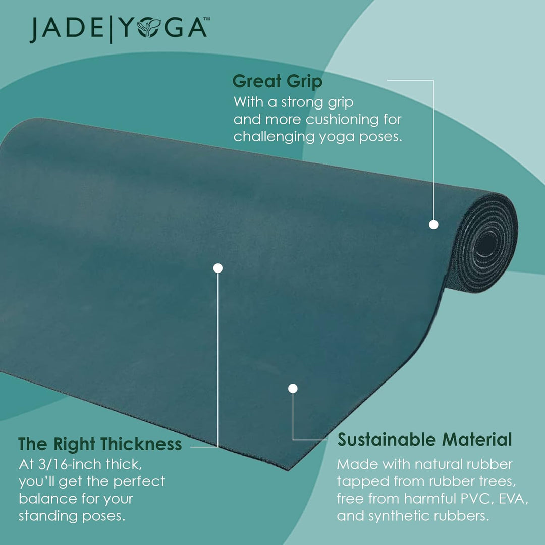 JadeYoga Elite S 180,3 cm Zoll Yoga Matte waldgrün / schwarz, waldgrün / schwarz