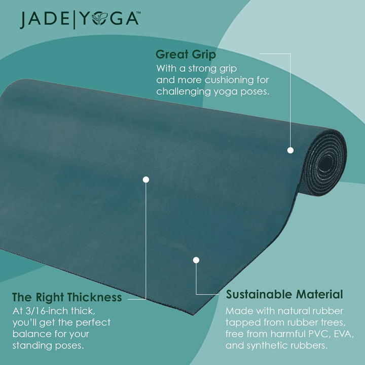 JadeYoga Elite S 180,3 cm Zoll Yoga Matte waldgrün / schwarz, waldgrün / schwarz