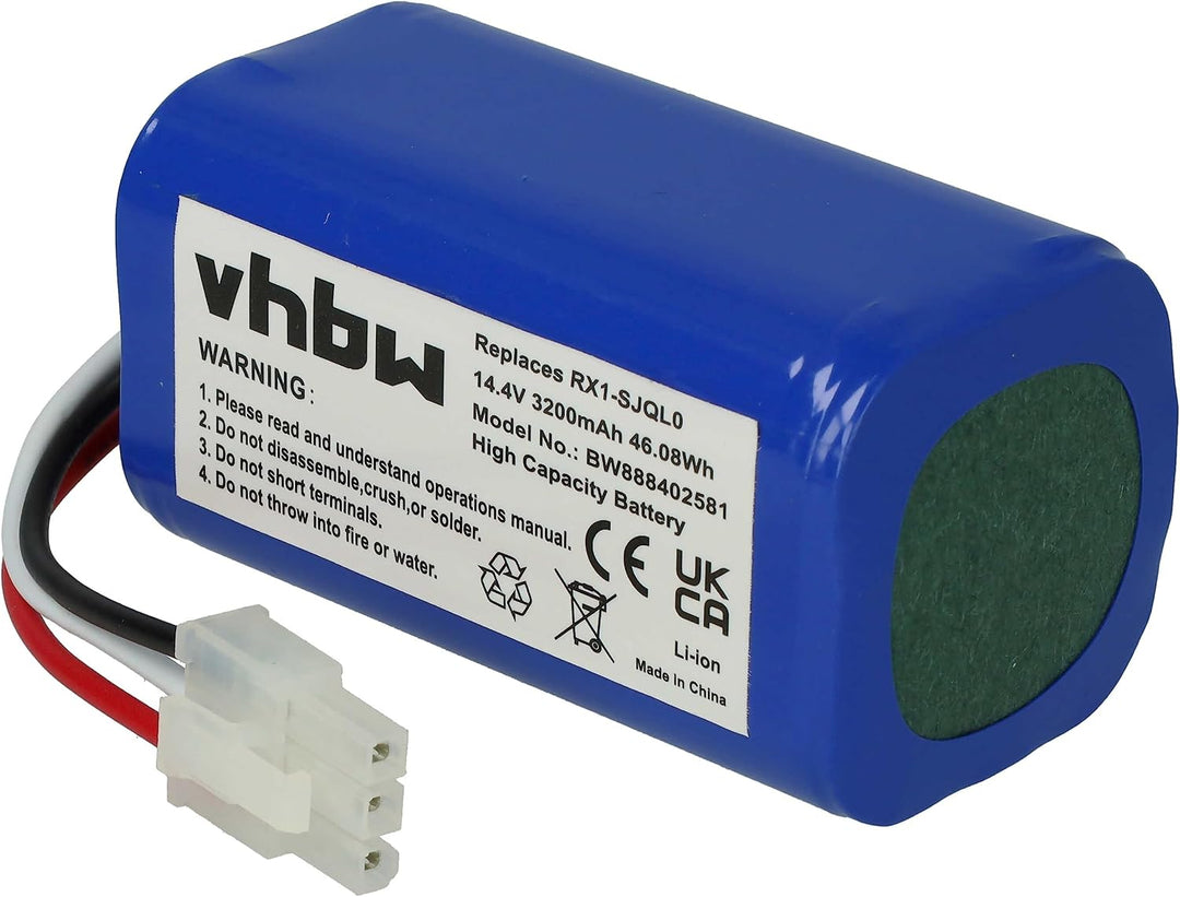 vhbw Akku kompatibel mit Yujin Robot iClebo Smart YCR-M05-10, YCR-M04-1 Saugroboter (3200 mAh, 14,4