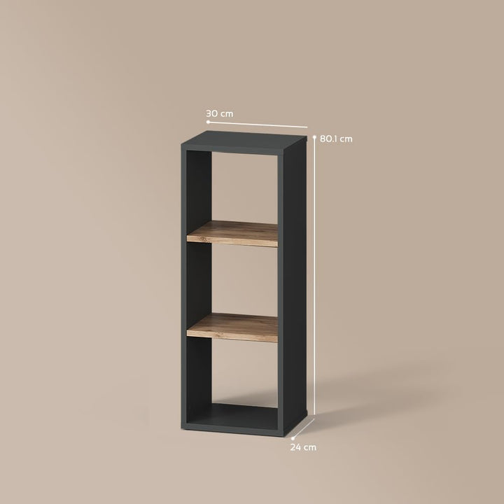 Livinity Aufbewahrungsregal Ortello, Anthrazit/Goldkraft Eiche, 30 x 80.1 cm 80 x 30 cm, 80 x 30 cm