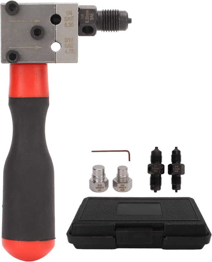 Keenso Auto Bremsleitung Bördelwerkzeug, Auto 3/16 Zoll 1/4 Zoll Bördelsatz Doppelte und Einfache Bö