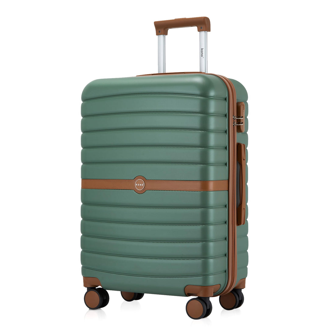 KONO Koffer Reisekoffer Trolley Koffer mittelgross von ABS+PC Hartschalenkoffer mit Zwillingsrollen