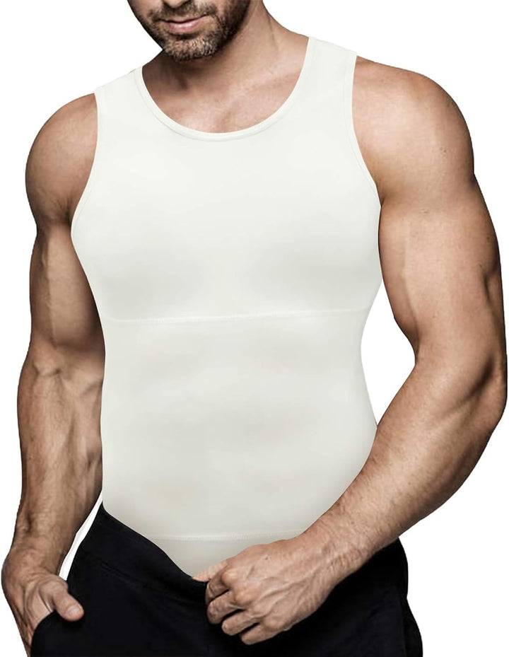 Gotoly Herren Unterhemden Shapewear Workout Tank Tops Kompressionsshirt Muskelshirt Abnehmen Body Sh