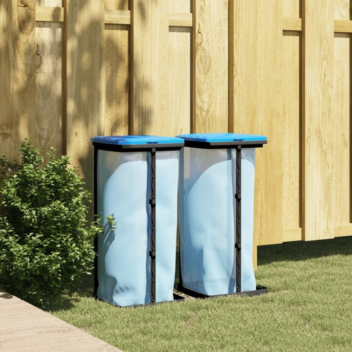 vidaXL Müllsackständer 2 STK., Müllsackhalter mit Deckel, Mülltütenhalter für Küche Garten Garage, M