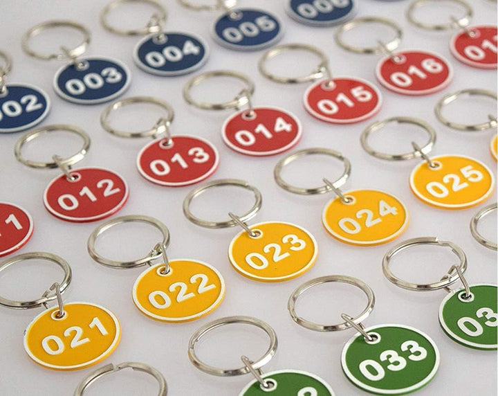 Aluminum Alloy Metal Key Tag Set, Number ID Tags Key Chain, Numbered Key Rings Gelb 1 to 100, Gelb 1