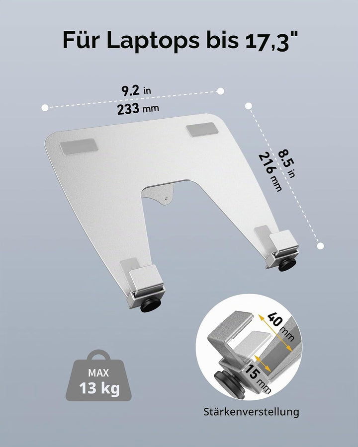 ergounion VESA Laptop Adapter für Monitorarm – 100 x 100 mm VESA Laptop Halterung – Armhalterung für