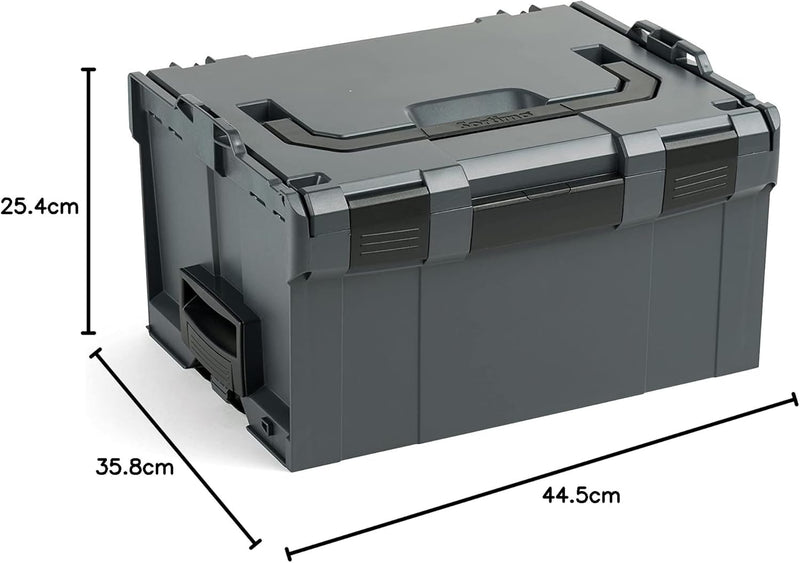Bosch Sortimo L-BOXX 238 Grösse 3 anthrazit | mit Einhängeeinsatz schwarz | Transportsystem Werkzeug