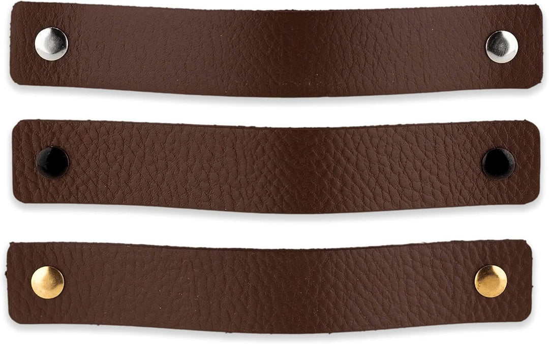 Brute Strength - Ledergriffe für Möbel - Braun - 4 Stück - 16,5 x 2,5 cm - Schrankgriff, Türgriff fü