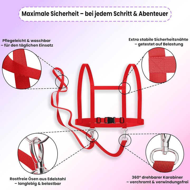 Pferdeleine zum Spielen für Kinder von 3 bis 12 Jahre - Sicheres Pferdegeschirr zum Spielen - Reissf