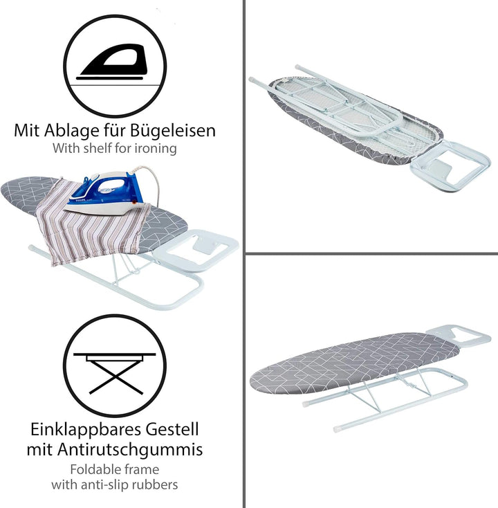 ONVAYA Tischbügelbrett | Mini Bügelbrett | Bügeltisch | Kleines, platzsparendes Bügelbrett (Muster g