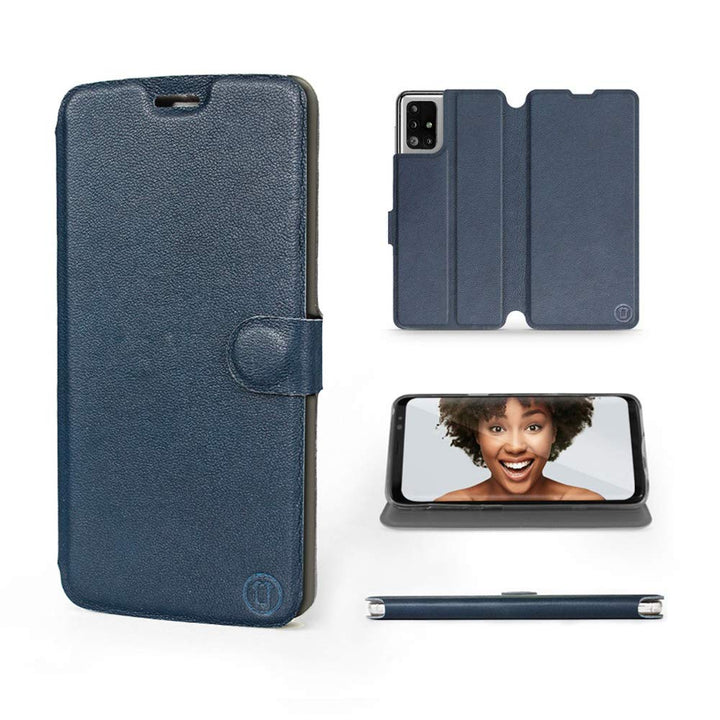 Mobiwear | Echt Lederhülle | Kompatibel mit Samsung Galaxy M51, Made in EU handyhülle, Slim Leather