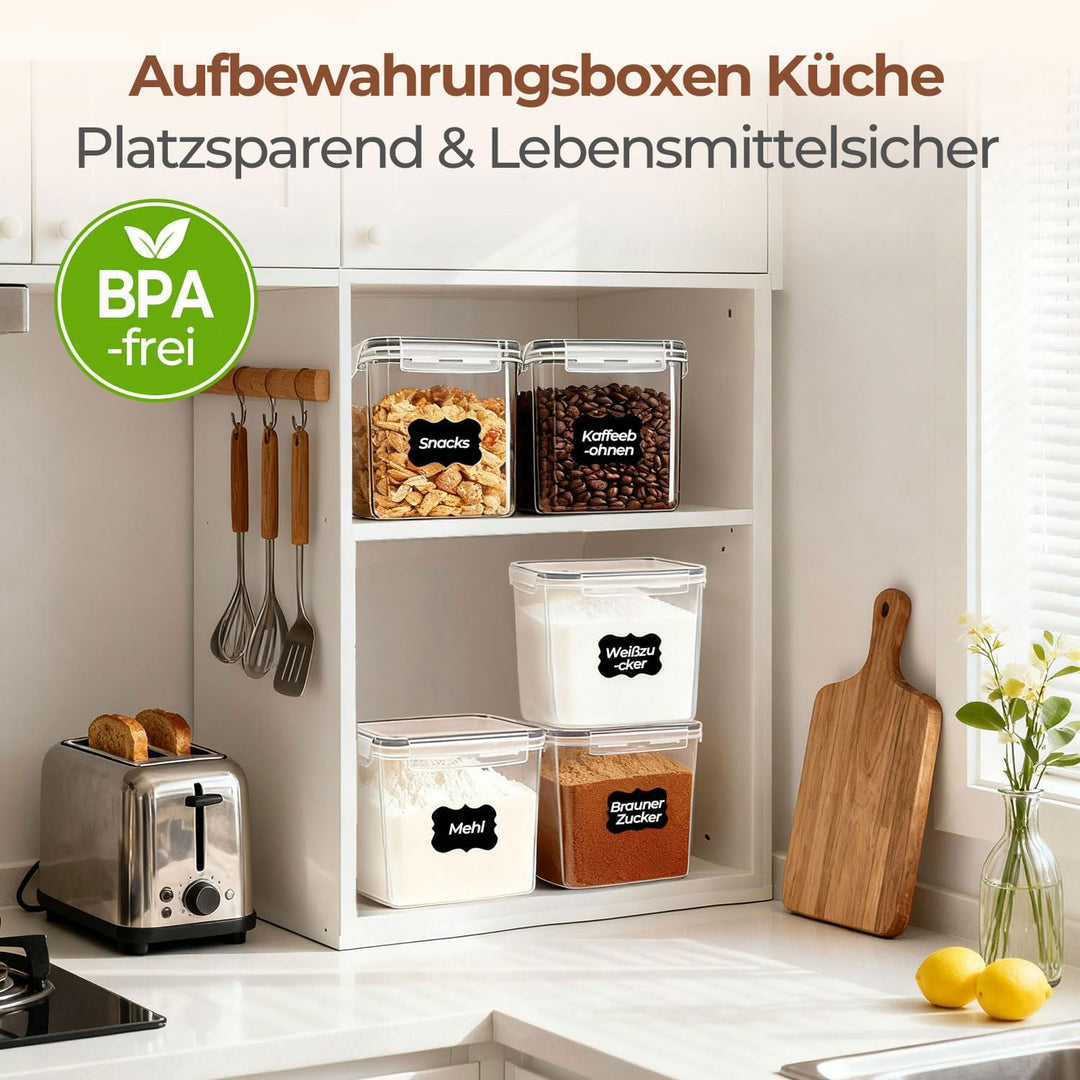 ComSaf Mehl Aufbewahrung 2.5L 3Pcs, Vorratsdosen mit Deckel luftdicht, Vorratsbehälter, luftdichte A