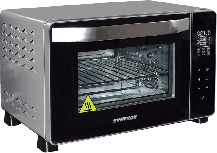 Syntrox Germany 25 Liter Digitaler Edelstahl Mini Stand Backofen mit Umluft und Drehspiess Miniofen