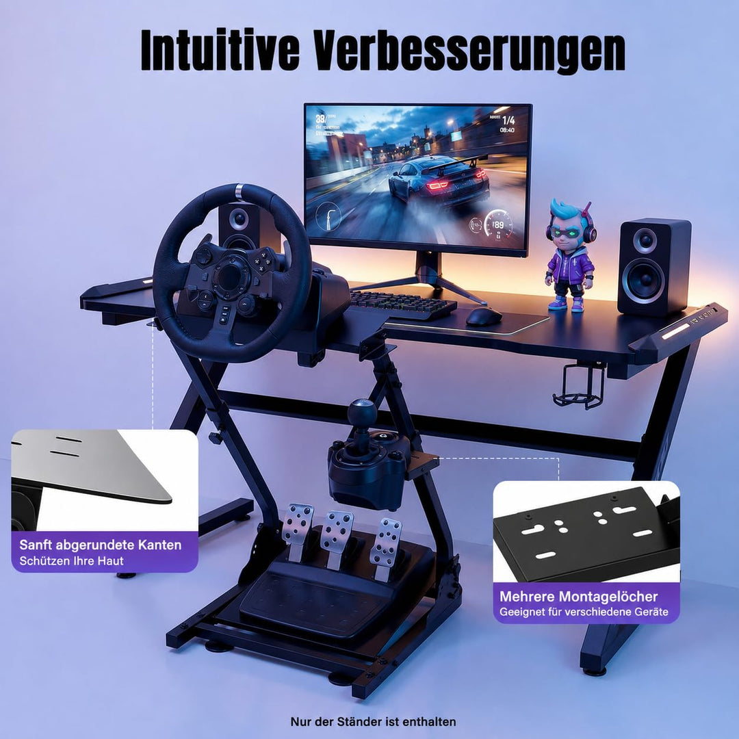 Racing Wheel Stand Lenkradständer, Lenkrad Gaming Wheel, Faltbar Spielsitz Rennsitz Racing Sitz, Höh