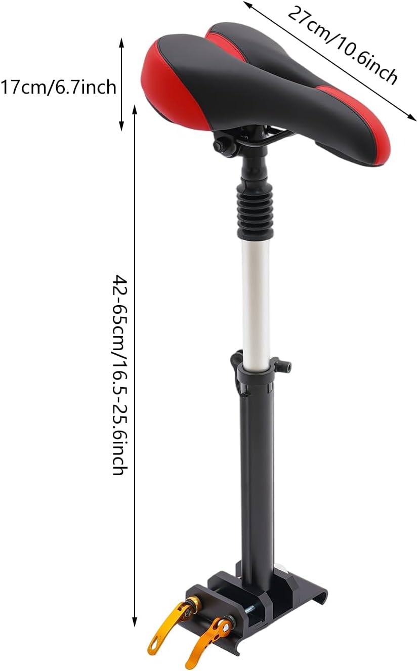 Elektroroller Sitz Höhenverstellbarer 40-60cm, PU Sattel mit Aluminiumstütze, Bequem und Atmungsakti