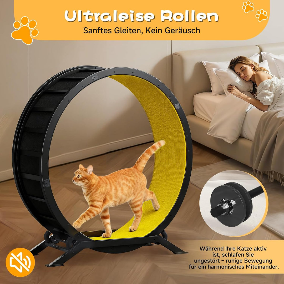 GTPLAYER Katzenlaufrad, laufrad Katze, Extra grosser 100 cm, ultraleises Laufrad mit Abnehmbarer Tep