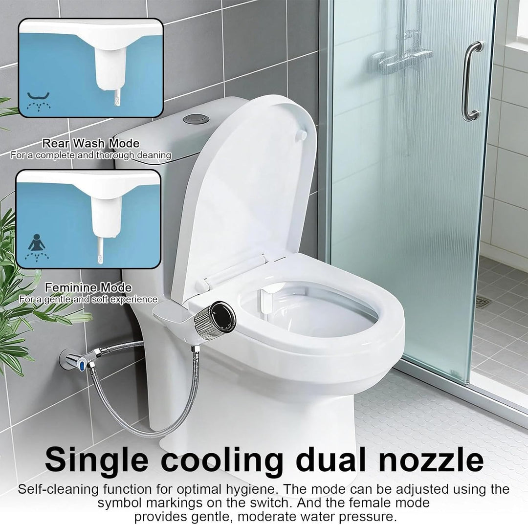 Wc Dusche, Einhand-Duscharmatur mit Zwei Strahldüsen Bidet Aufsatz für Toilette, Einstellbarer Wasse