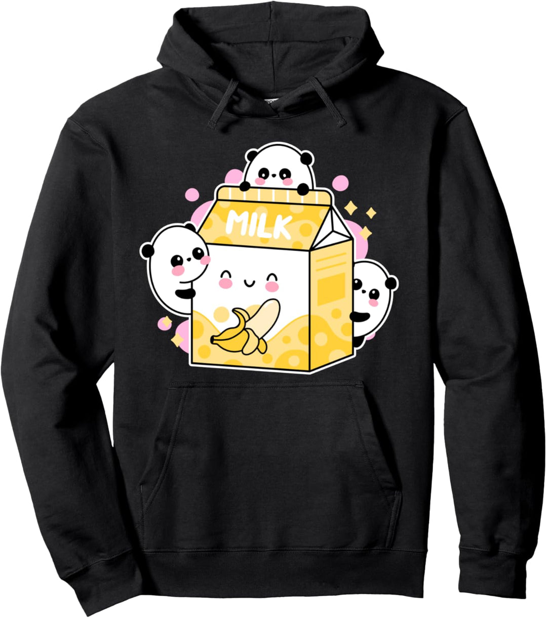 Kawaii Hoodie Niedlicher Panda Bär Bananen Milch Karton Kawaii Pullover Hoodie
