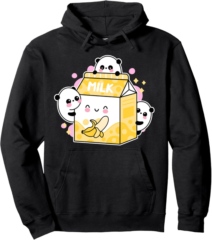 Kawaii Hoodie Niedlicher Panda Bär Bananen Milch Karton Kawaii Pullover Hoodie