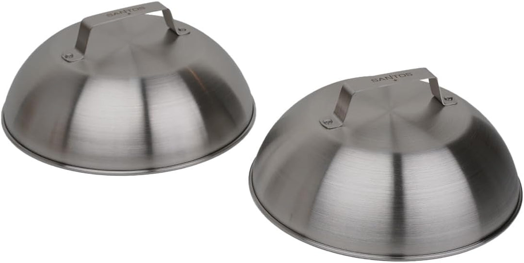 SANTOS Grillglocke Edelstahl 22 cm – Perfekte Garhaube für geschmolzenen Käse, Cheeseburger, indirek
