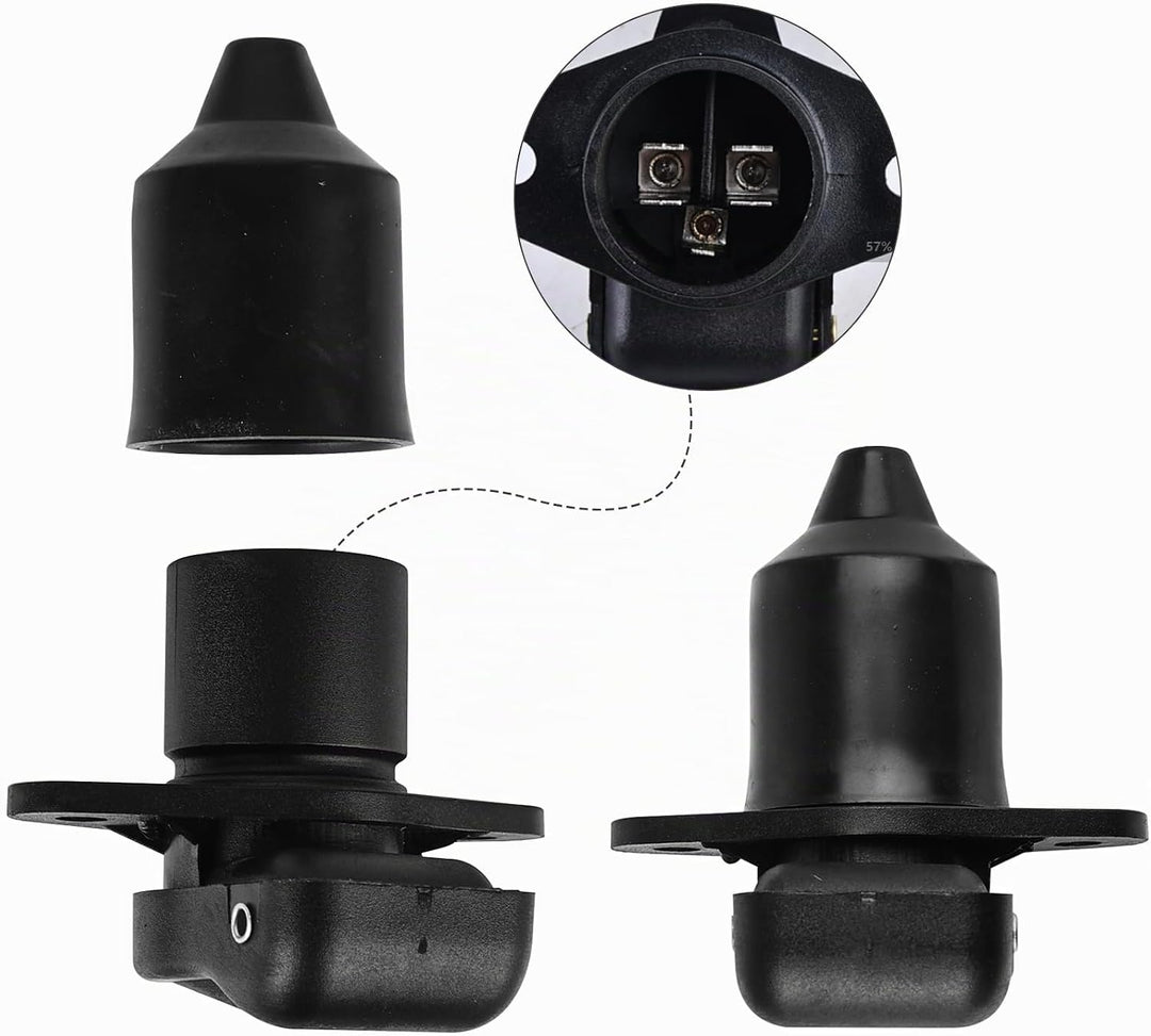 Vegena 4 Stück Stecker 3 Polig und Steckdose 3 Polig, 3 Polig Traktor Stecker Steckdose 12V, Anhänge