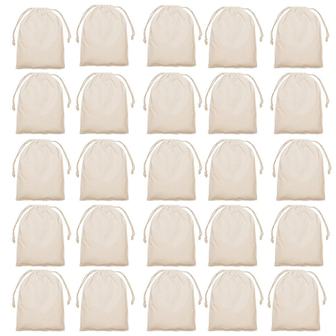 25 Baumwollbeutel 15 x 20cm Säckchen mit Kordelzug, Aufbewahrung Stoffbeutel für Kindergeburtstage –