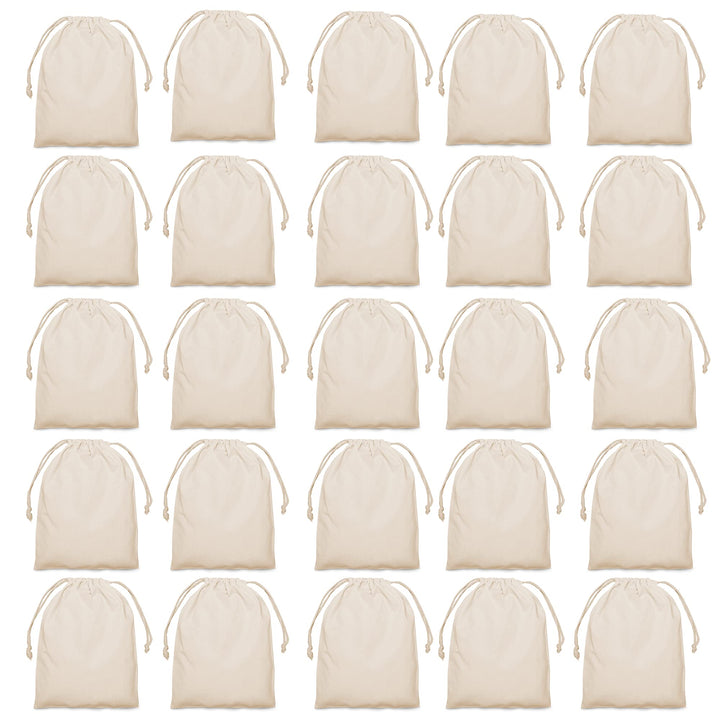 25 Baumwollbeutel 15 x 20cm Säckchen mit Kordelzug, Aufbewahrung Stoffbeutel für Kindergeburtstage –