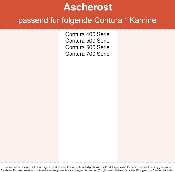 Kaminrost/Ascherost Rund Ø 203 x 15 mm passend für Contura ** Kaminöfen inkl. Modellübersicht - Asch